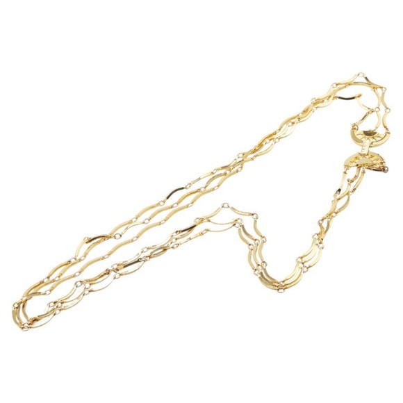 Yves Saint Laurent Saint Laurent 3-strand gold-plated necklace for women - Picture 1 of 9